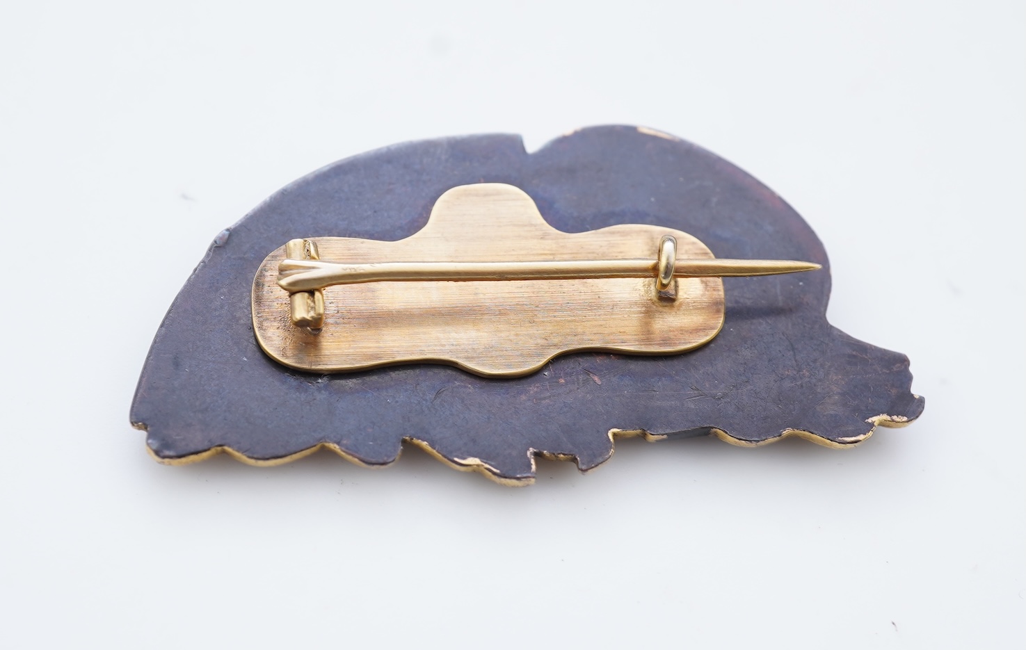 A Victorian shakudo brooch, circa 1880